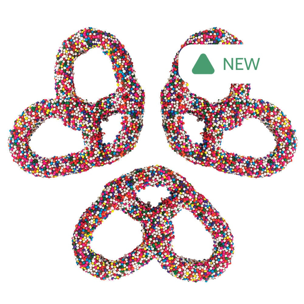 Wholesale Giambri'S Rainbow Nonpareils Milk Chocolate Covered Pretzel- Bulk