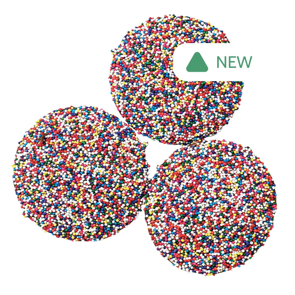 Wholesale Asher'S Jumbo Milk Chocolate Nonpareils With Rainbow Seeds- Bulk
