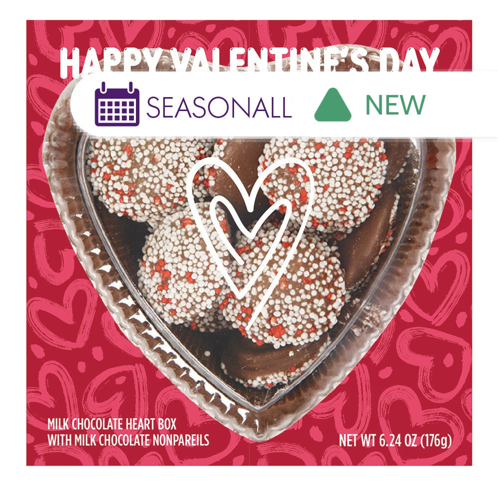 Wholesale BoxNCase Milk Chocolate Heart With Nonpareils 6.24 Oz- Bulk
