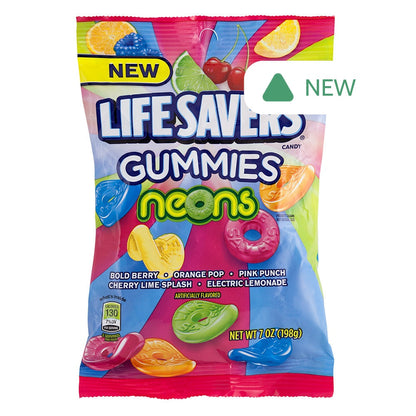 Wholesale Lifesavers Neons Gummies 7 Oz Peg Bag- Bulk
