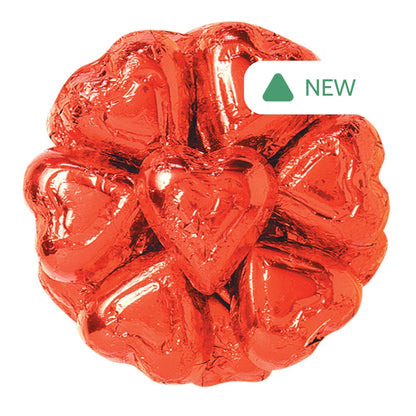 Wholesale Madelaine Milk Chocolate Foiled Red Hearts- Bulk