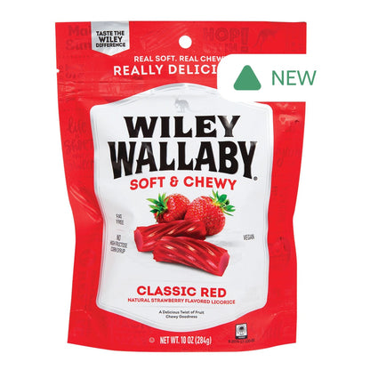 Wholesale Wiley Wallaby Australian Style Red Liquorice 10 Oz Pouch- Bulk