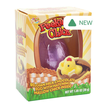 Wholesale Peekaboo Chick Milk Chocolate Egg With Marshmallow Chick- Bulk