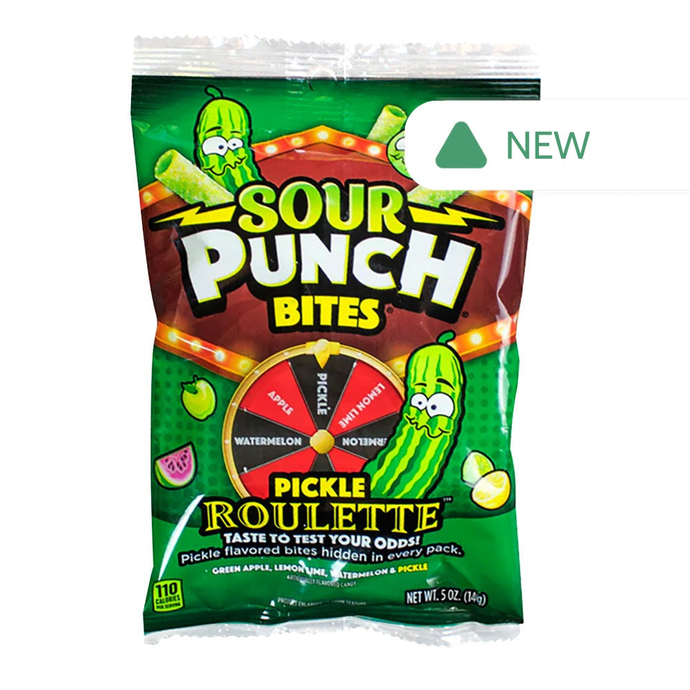 Wholesale Sour Punch Bites Pickle Roulette 5 Oz Peg Bag- Bulk