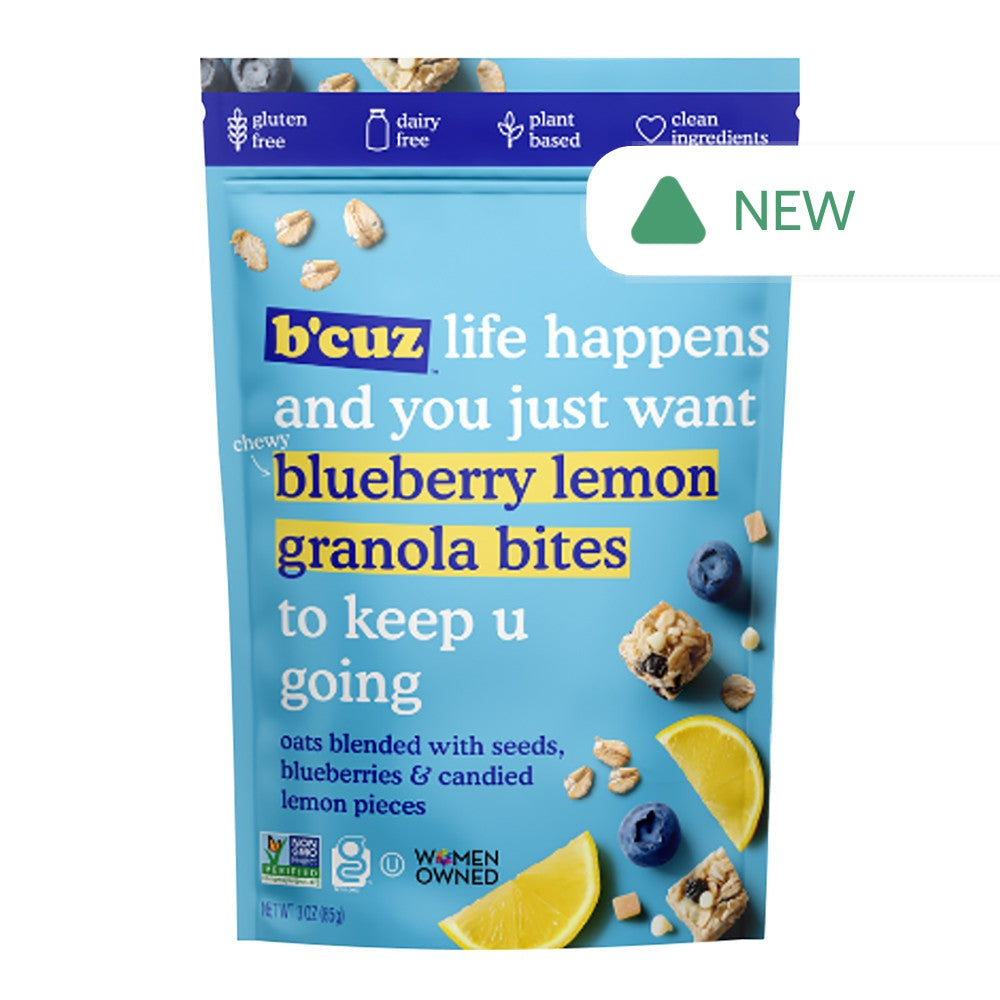 Wholesale B'Cuz Blueberry Lemon Granola Bites 3 Oz Pouch- Bulk