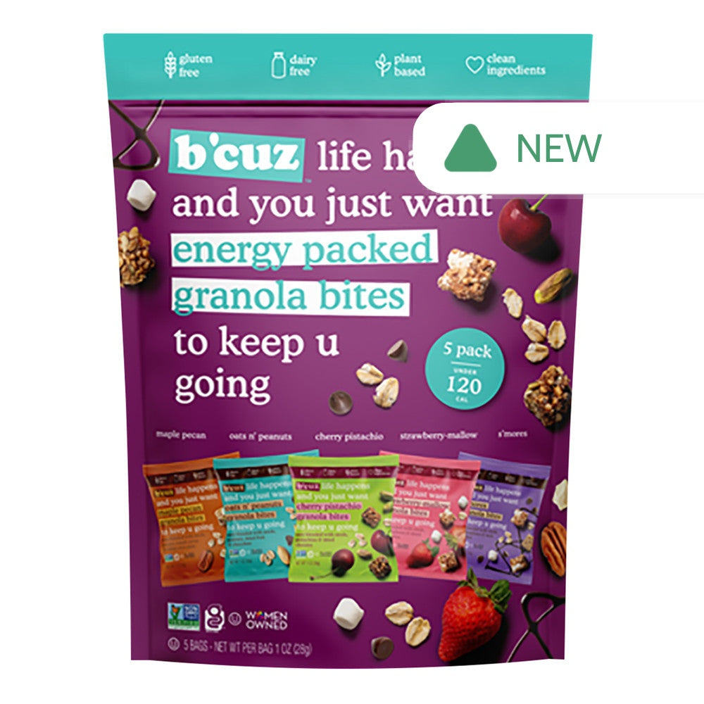 Wholesale B'Cuz Energy Packed Granola Bites Variety Multipack 5 Oz Pouch- Bulk