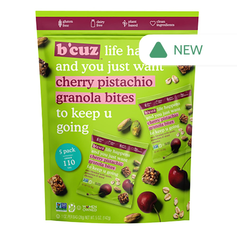 Wholesale B'Cuz Cherry Pistachio Granola Bites Multipack 5 Oz Pouch- Bulk