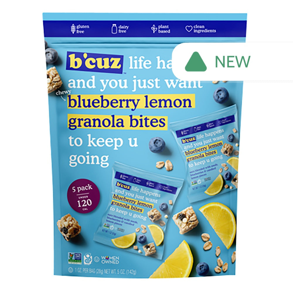 Wholesale B'Cuz Blueberry Lemon Granola Bites Multipack 5 Oz Pouch- Bulk