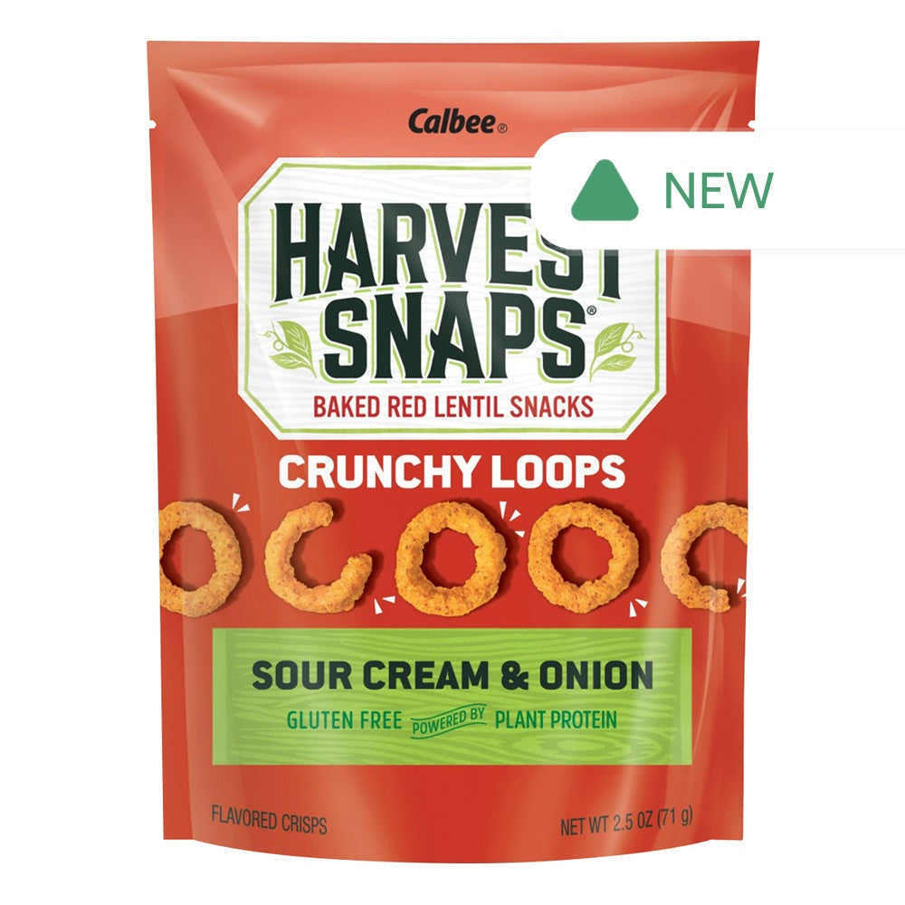 Wholesale Calbee Harvest Snaps Crunchy Loops Sour Cream And Onion 2.5 Oz Bag 12 Pack- Bulk
