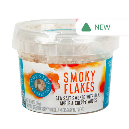 Wholesale Cornish Sea Salt Smoky Flakes 1.8 Oz Tub- Bulk