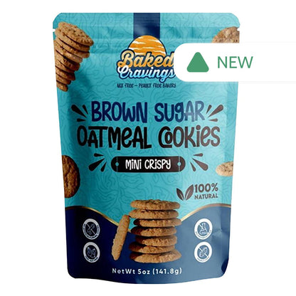 Wholesale Baked Cravings Mini Crispy Brown Sugar Cookies 5 Oz Bag- Bulk