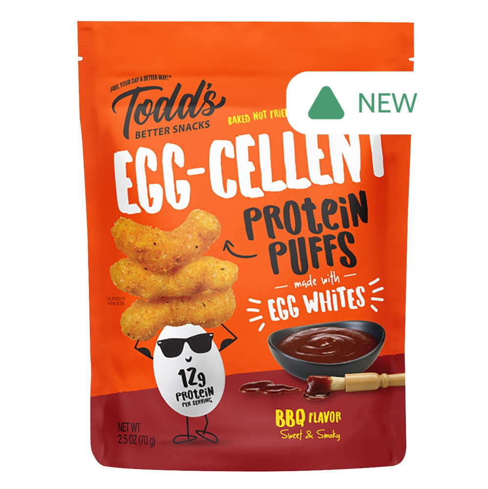 Wholesale Todd’S Egg-Cellent Protein Puffs Sweet & Smoky Bbq 2.5 Oz Bag- Bulk