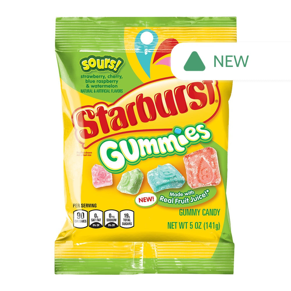 Wholesale Starburst Sours Gummies 5 Oz Peg Bag- Bulk