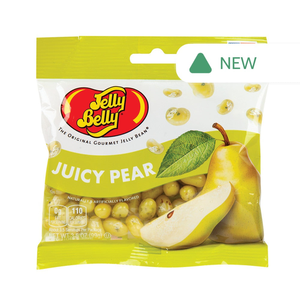 Wholesale Jelly Belly Juicy Pear 3.5 Oz Peg Bag- Bulk