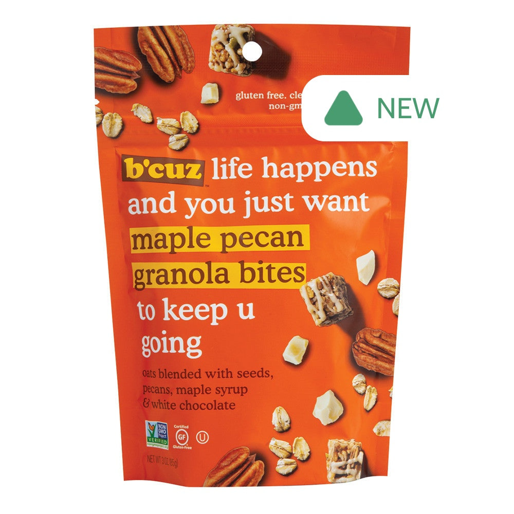 Wholesale B'Cuz Granola Bites Maple Pecan 3 Oz Pouch- Bulk