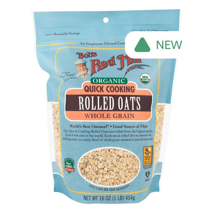 Wholesale Bob'S Red Mill Organic Quick Cooking Rolled Oats 16 Oz Pouch- Bulk