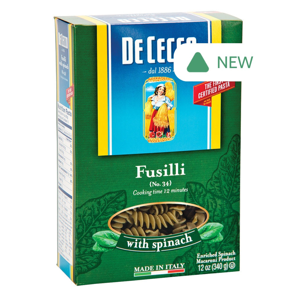 Wholesale De Cecco Fusilli With Spinach Pasta 12 Oz Box- Bulk