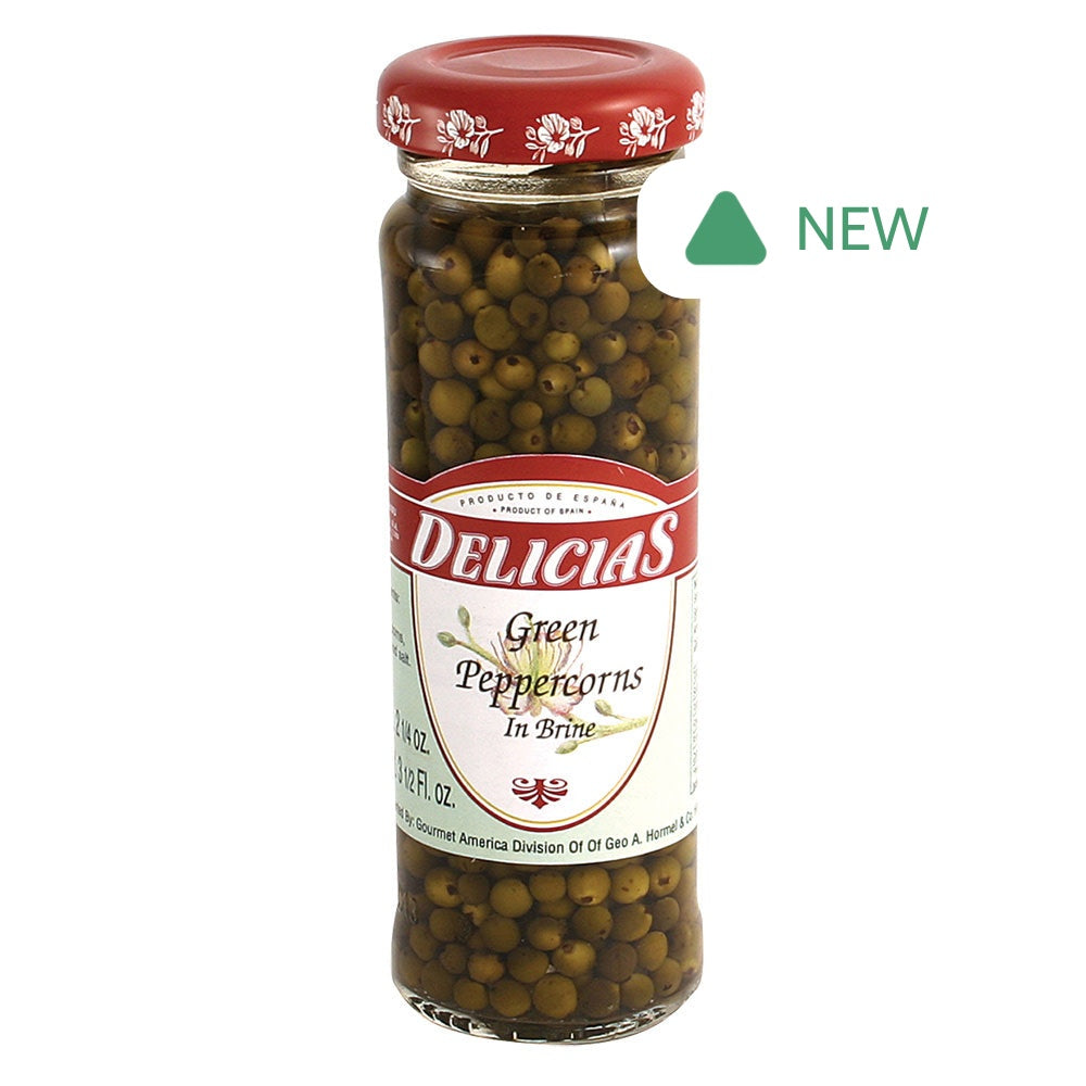 Wholesale Delicias Green Peppercorns In Brine 3.5 Oz Jar- Bulk