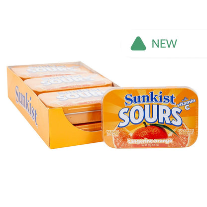 Wholesale Sunkist Sours Tangerine Orange 1.76 Oz Tin- Bulk