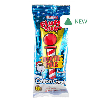 Wholesale Fluffy Stuff North Pole Strawberry And Blue Raspberry Cotton Candy 2 Oz Bag- Bulk