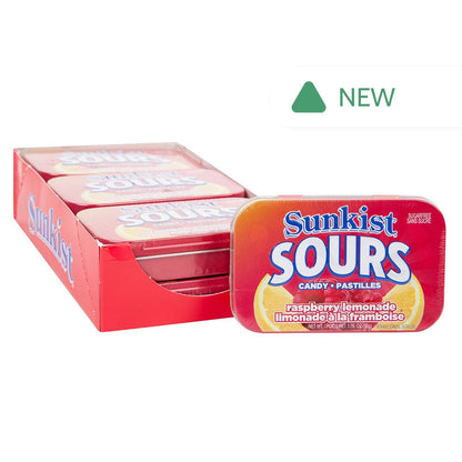 Wholesale Sunkist Sours Raspberry Lemonade 1.76 Oz Tin- Bulk