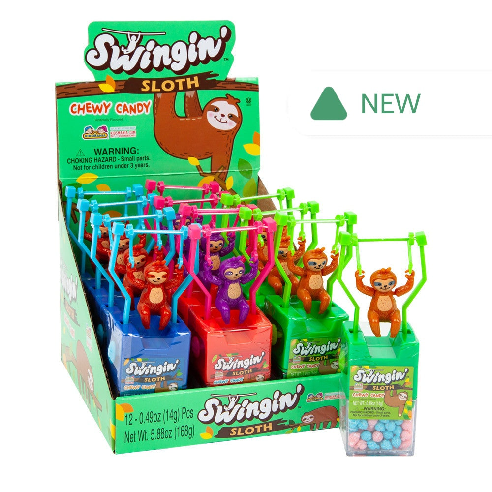 Wholesale Kidsmania Swinging Sloth Chewing Candy 0.49 Oz- Bulk