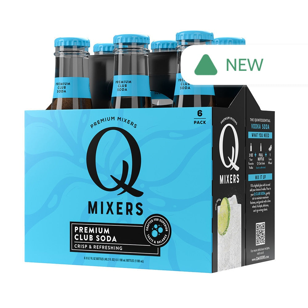 Wholesale Q Mixers Club Soda Bottle 6 Count 6.7 Oz- Bulk
