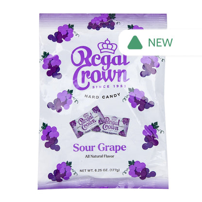 Wholesale Regal Crown Sour Grape Hard Candy 6.25 Oz Peg Bag- Bulk