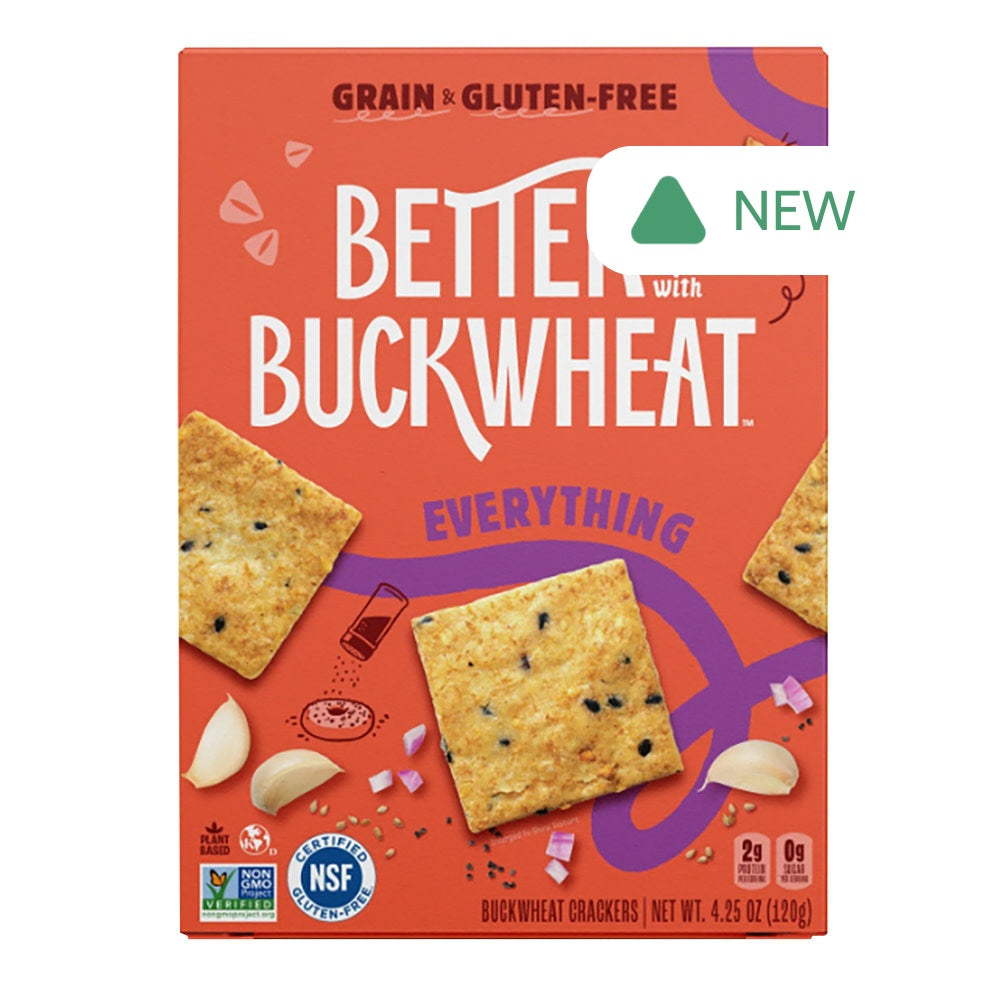 Wholesale Better Buckwheat Everything Crackers 4.25 Oz Box- Bulk