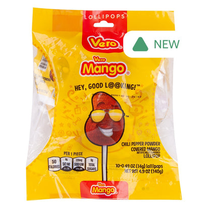 Wholesale Vero Mango Lollipops 10 Piece 4.9 Oz Peg Bag- Bulk