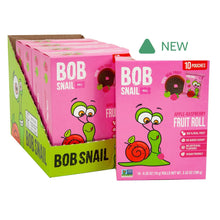 Wholesale Bob Snail Apple Raspberry Fruit Roll 3.53 Oz 10 Count Box- Bulk
