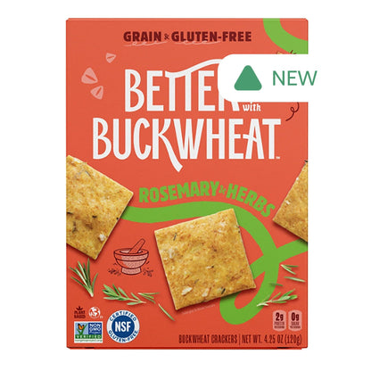 Wholesale Better Buckwheat Rosemary Herb Crackers 4.25 Oz Box- Bulk