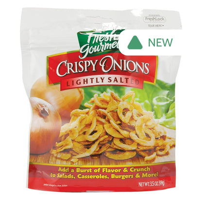 Wholesale Fresh Gourmet Lighty Salted Crispy Onions 3.5 Oz Pouch- Bulk