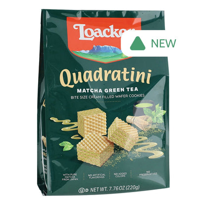 Wholesale Loacker Quadratini Matcha Green Tea 7.76 Oz Bag- Bulk