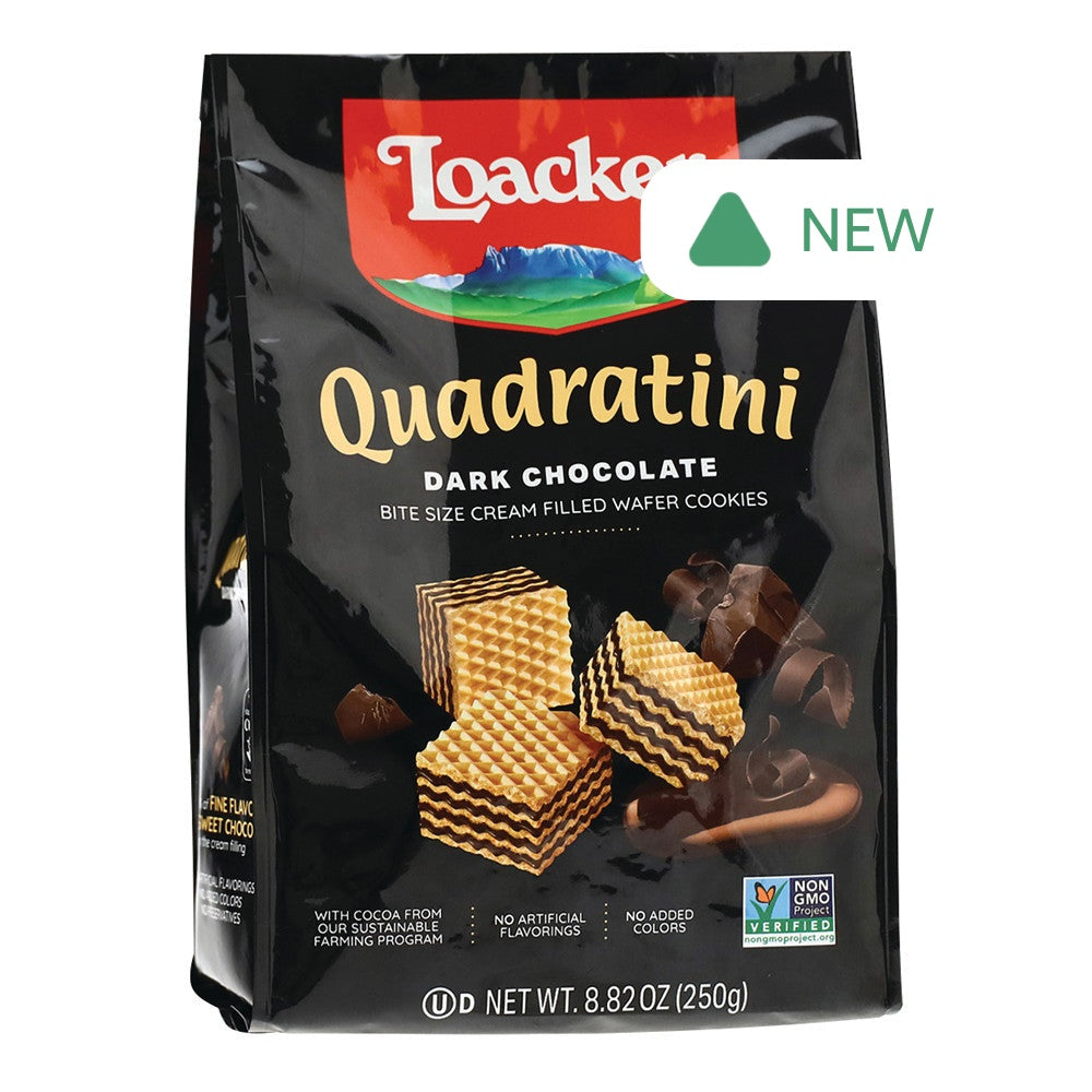 Wholesale Loacker Quadratini Dark Chocolate 8.82 Oz Bag- Bulk