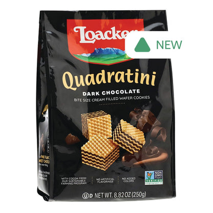 Wholesale Loacker Quadratini Dark Chocolate 8.82 Oz Bag- Bulk
