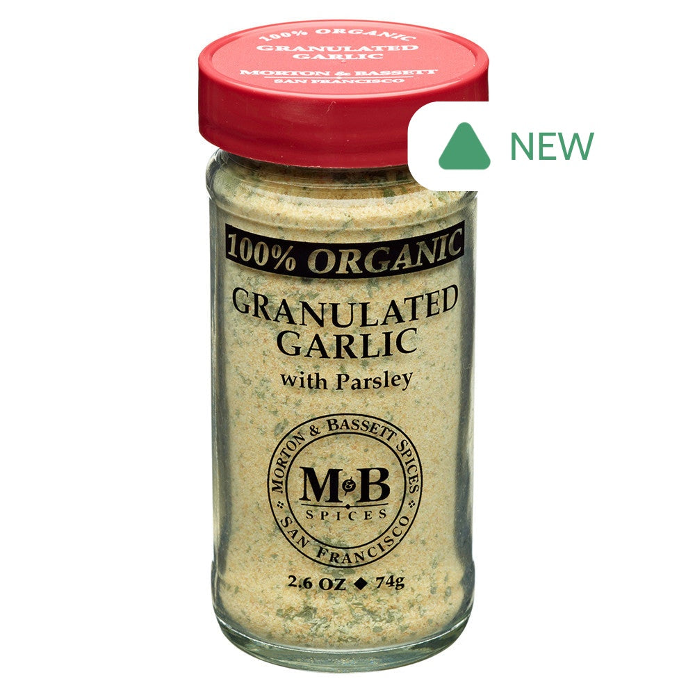 Wholesale Morton & Bassett 100% Organic Granulated Garlic 2.6 Oz Shaker- Bulk