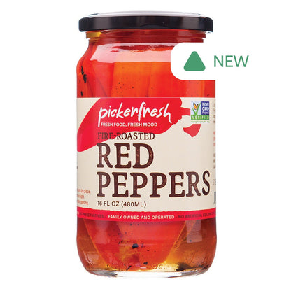 Wholesale Pickerfresh Fire Roasted Red Peppers 16 Oz Jar- Bulk