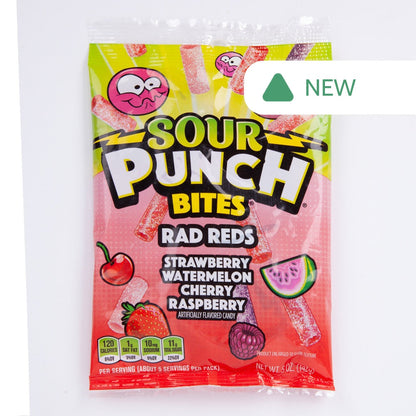 Wholesale Sour Punch Rad Reds Bites 5 Oz Peg Bag- Bulk