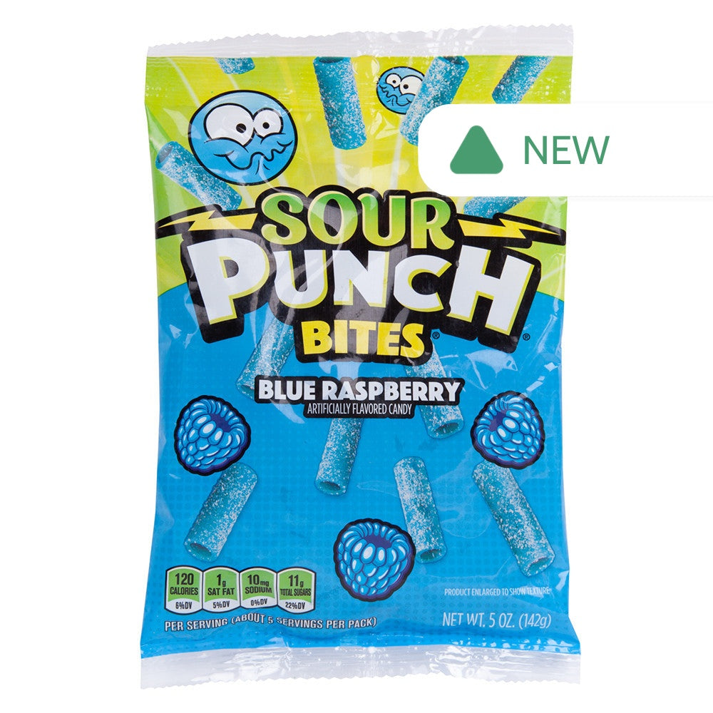 Wholesale Sour Punch Blue Raspberry Bites 5 Oz Peg Bag- Bulk