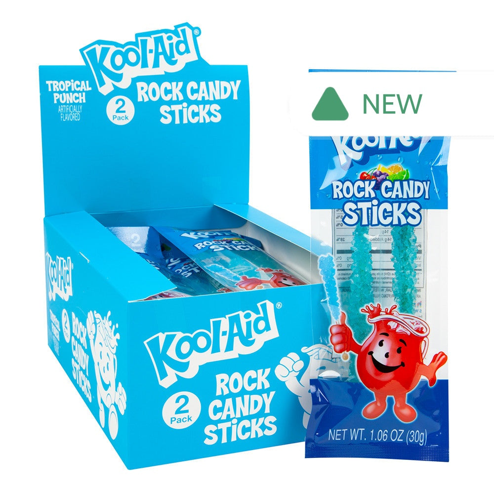 Wholesale Kool-Aid Tropical Punch Rock Candy Sticks 1.06 Oz- Bulk