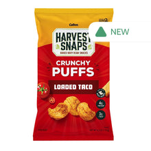 Wholesale Calbee Harvest Snaps Loaded Taco Crunchy Puffs 4.2 Oz Bag- Bulk