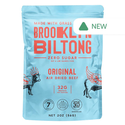 Wholesale Brooklyn Biltong Original Air-Dried Beef 2 Oz Pouch- Bulk