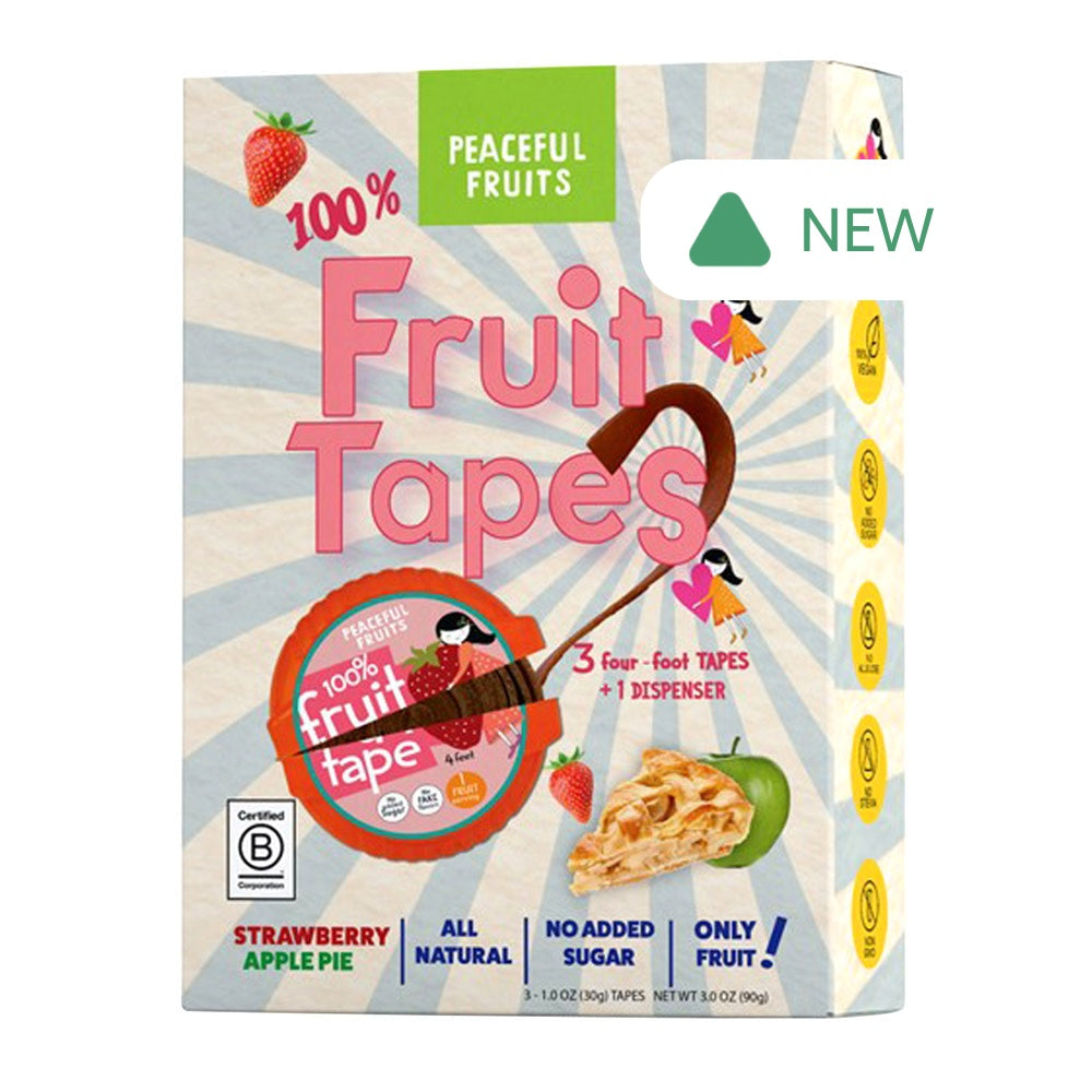 Wholesale Peaceful Fruits Strawberry Apple Pie Fruit Tapes 3 Count 3 Oz Box- Bulk