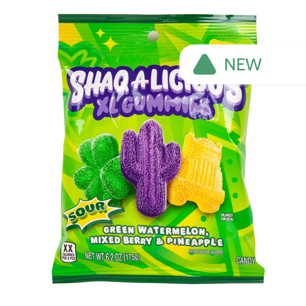 Wholesale Shaq-A-Licious Sour Xl Gummies 6.2 Oz Peg Bag- Bulk
