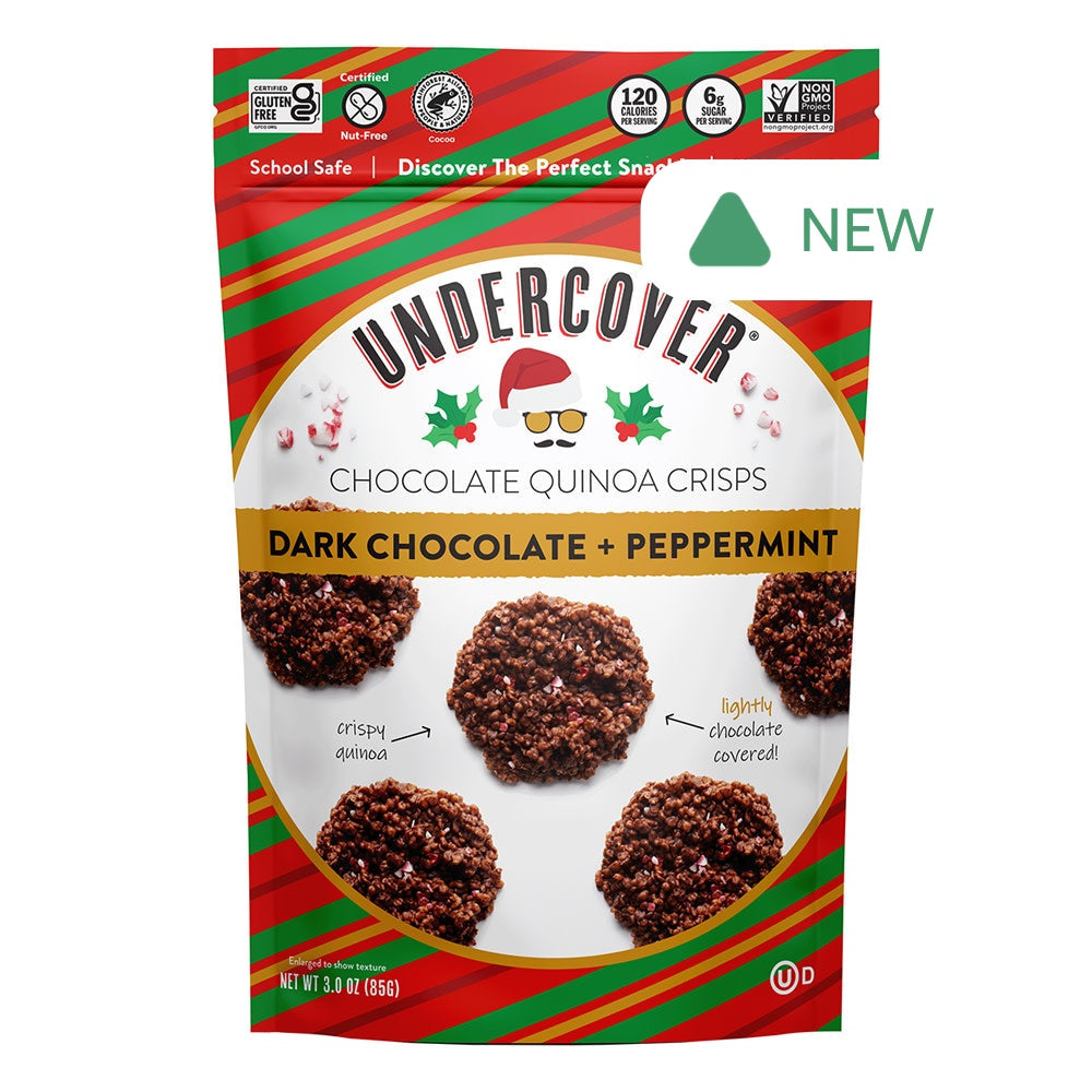 Wholesale Undercover Dark Chocolate Peppermint Quinoa Crisps 3 Oz Pouch- Bulk