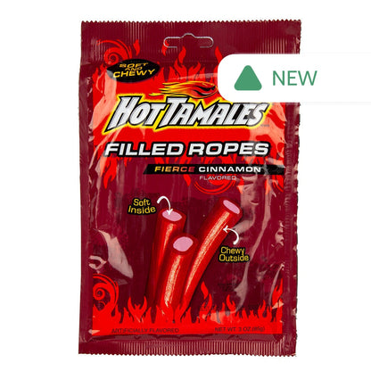 Wholesale Hot Tamales Fierce Cinnamon Filled Ropes 3 Oz Peg Bag- Bulk