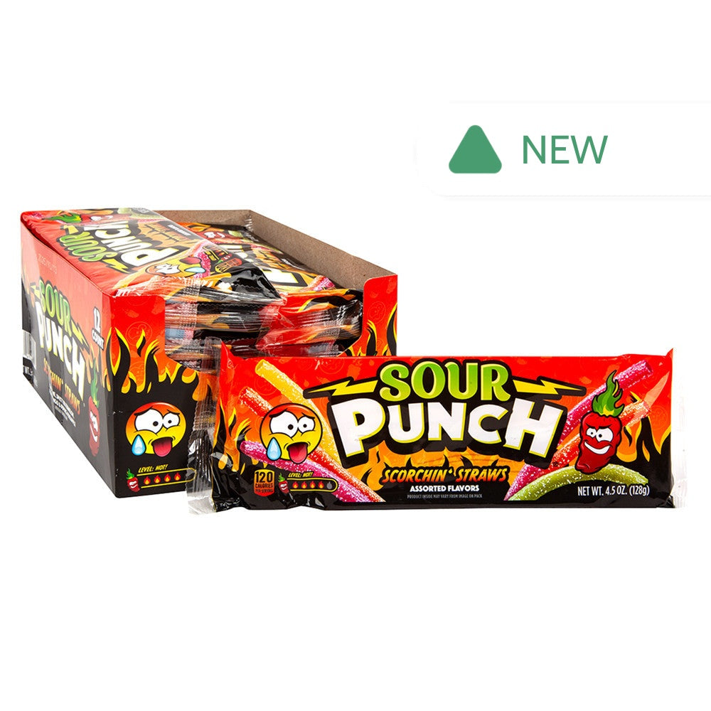 Wholesale Sour Punch Scorchin' Straws 4.5 Oz Bag- Bulk