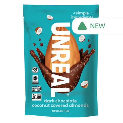 Wholesale Unreal Dark Chocolate Coconut Covered Almonds 4 Oz Pouch- Bulk