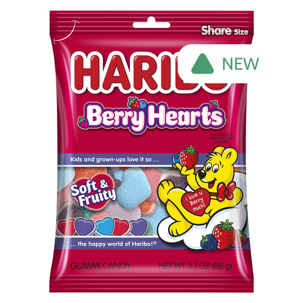 Wholesale Haribo Berry Hearts 4 Oz Peg Bag- Bulk